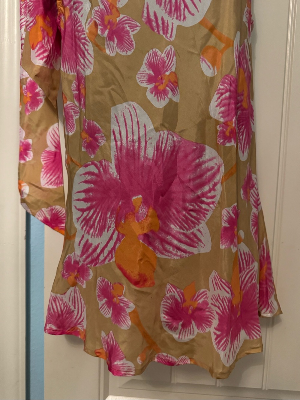 Cache Pink Floral Halter Tunic with Tan Accents - Picture 8 of 11
